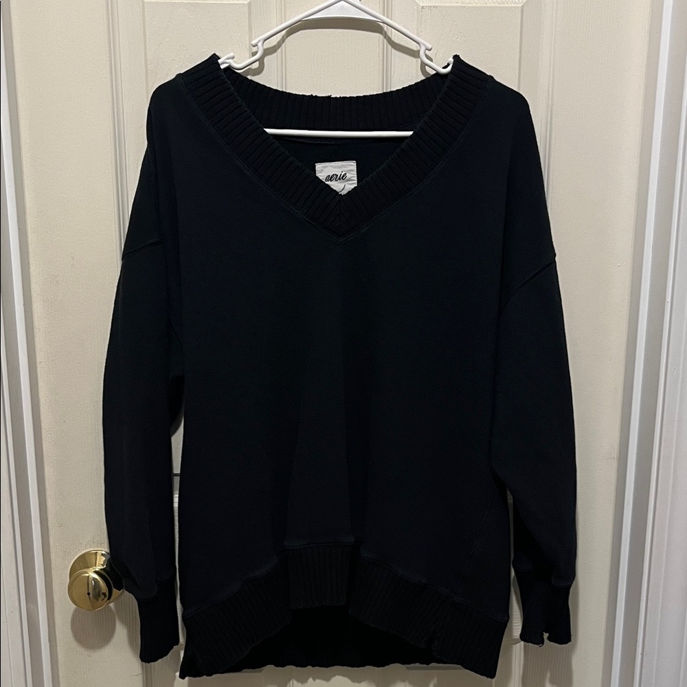 aerie Oversized V-Neck Pullover Sweater